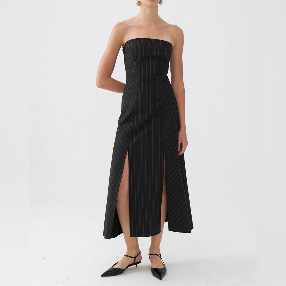 Strapless Pinstripe Dress